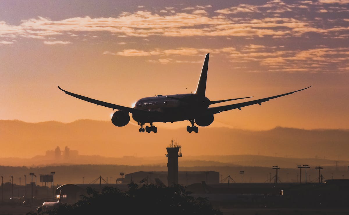 An airplane of Boeing in the sky, showcasing the company's Procurement Practices